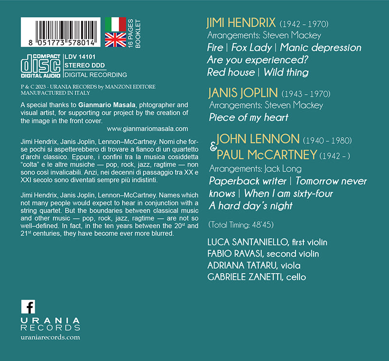 HENDRIX | JOPLIN | BEATLES – STRING QUARTET TRANSCRIPTIONS