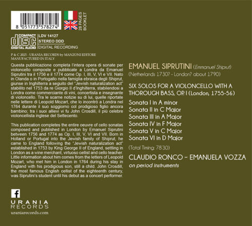 シプルーニ:チェロ・ソナタ OP.私