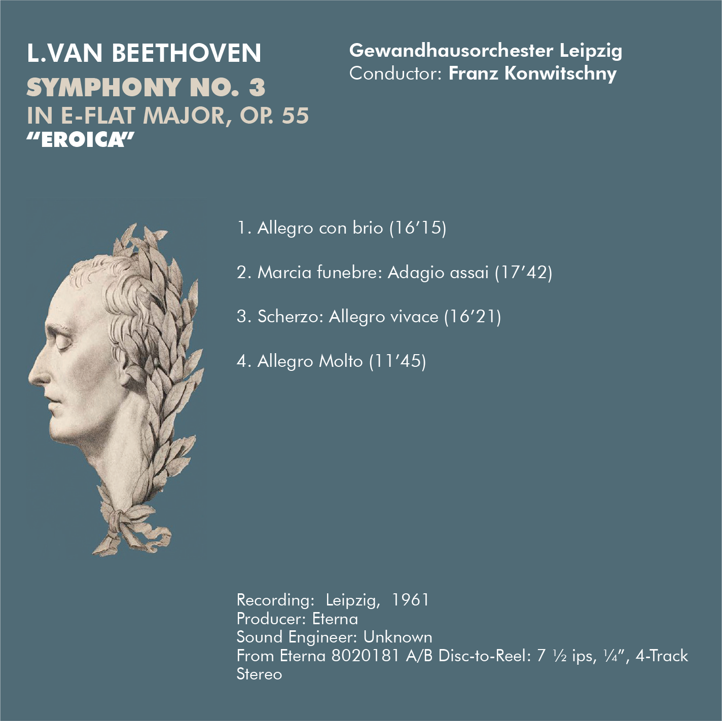 Beethoven Symphony No. 3 in E Flat Major Op. 55 “Eroica”- Franz Konwitschny Gewandhausorchester Leipzig