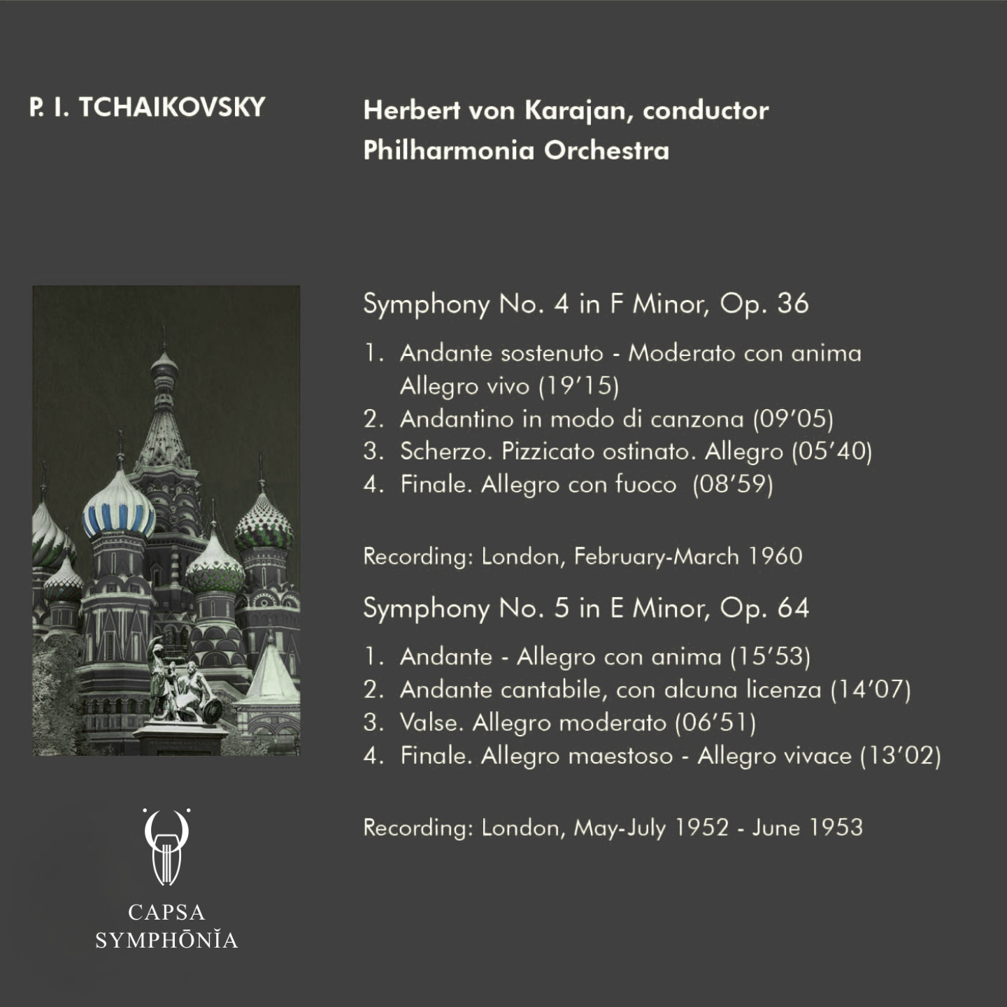 Tschaikowsky Symphonie Nr. 4 & 5 - Herbert von Karajan Philharmonia Orchestra