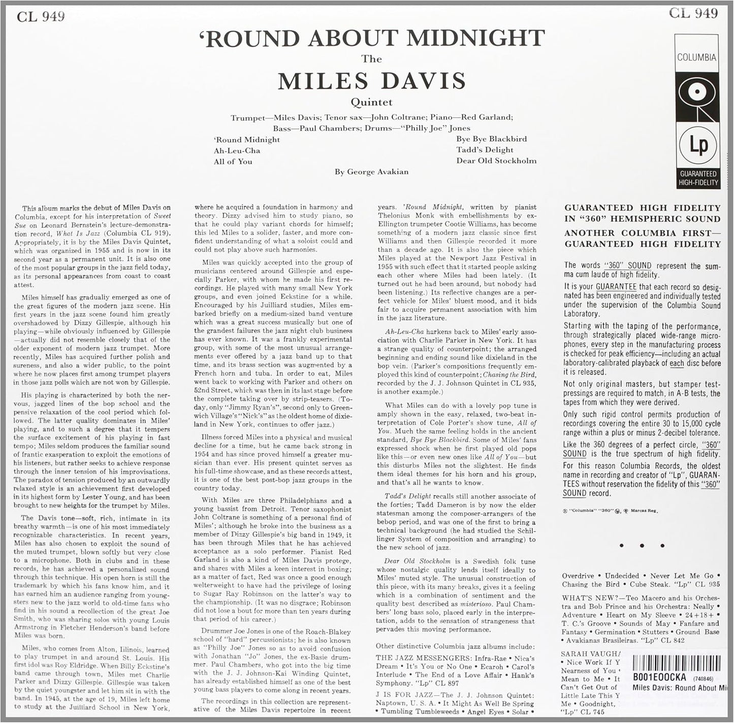 MILES DAVIS QUINTET - Round About Midnight