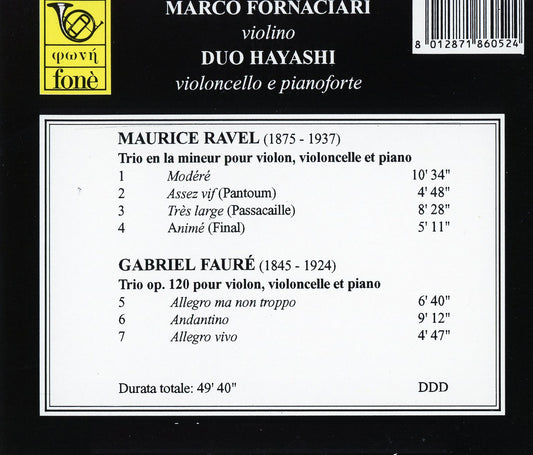 MAURICE RAVEL & GABRIEL FAURE | Fornaciari, Duo Hayashi