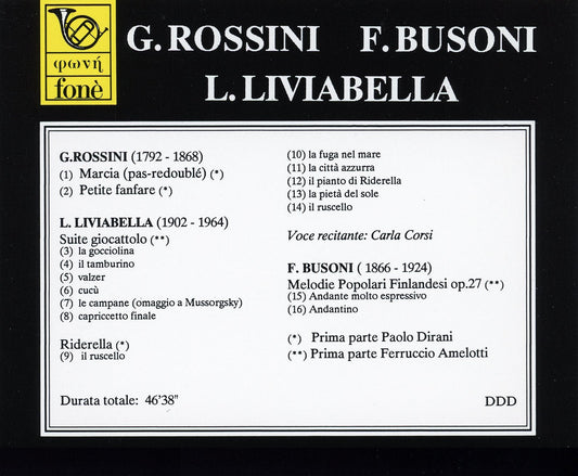 ROSSINI, LIVIABELLA, BUSONI: DUO PIANISTICO | Dirani, Amelotti