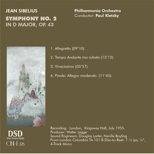 Sibelius Sinfonia n. 2 — Paul Kletzky, Philharmonia Orchestra — Inlay Capsa Symphōnĭa CS176