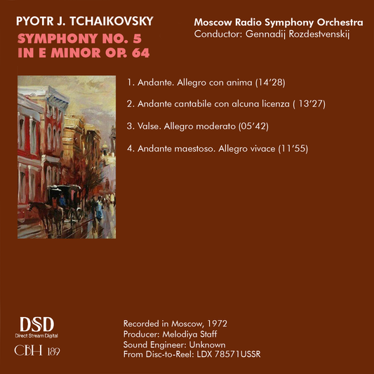 Tchaikovsky Sinfonia n. 5 — Gennady Rozhdestvensky, Moscow Radio Symphony Orchestra — Inlay Capsa Symphōnĭa CS189