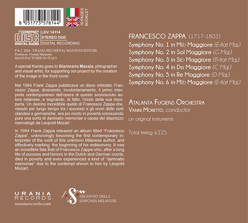 FRANCESCO ZAPPA: 6 SYMPHONIES