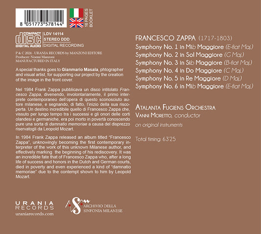FRANCESCO ZAPPA: 6 SYMPHONIES