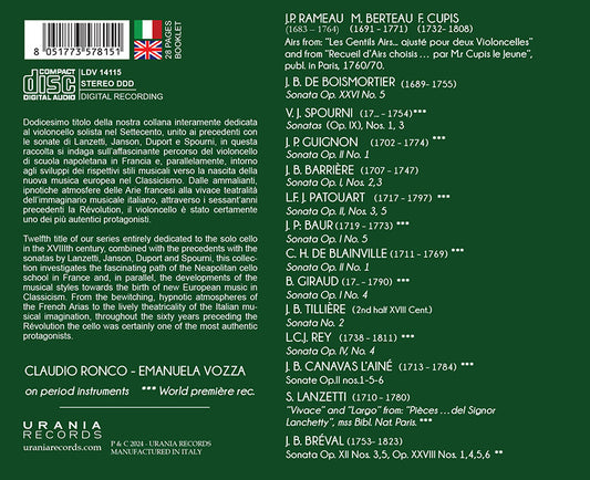 CELLO VIRTUOSI IN FRANCE 1730-1790