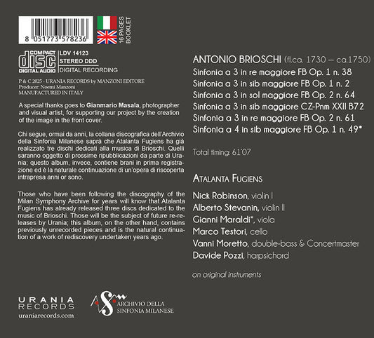 A. BRIOSCHI: SINFONIA DA CAMERA a 3 & a 4