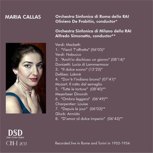 Maria Callas The RAI Concerts - Oliviero De Frabitiis - Alfredo Simonetto RAI Symphony Orchestra
