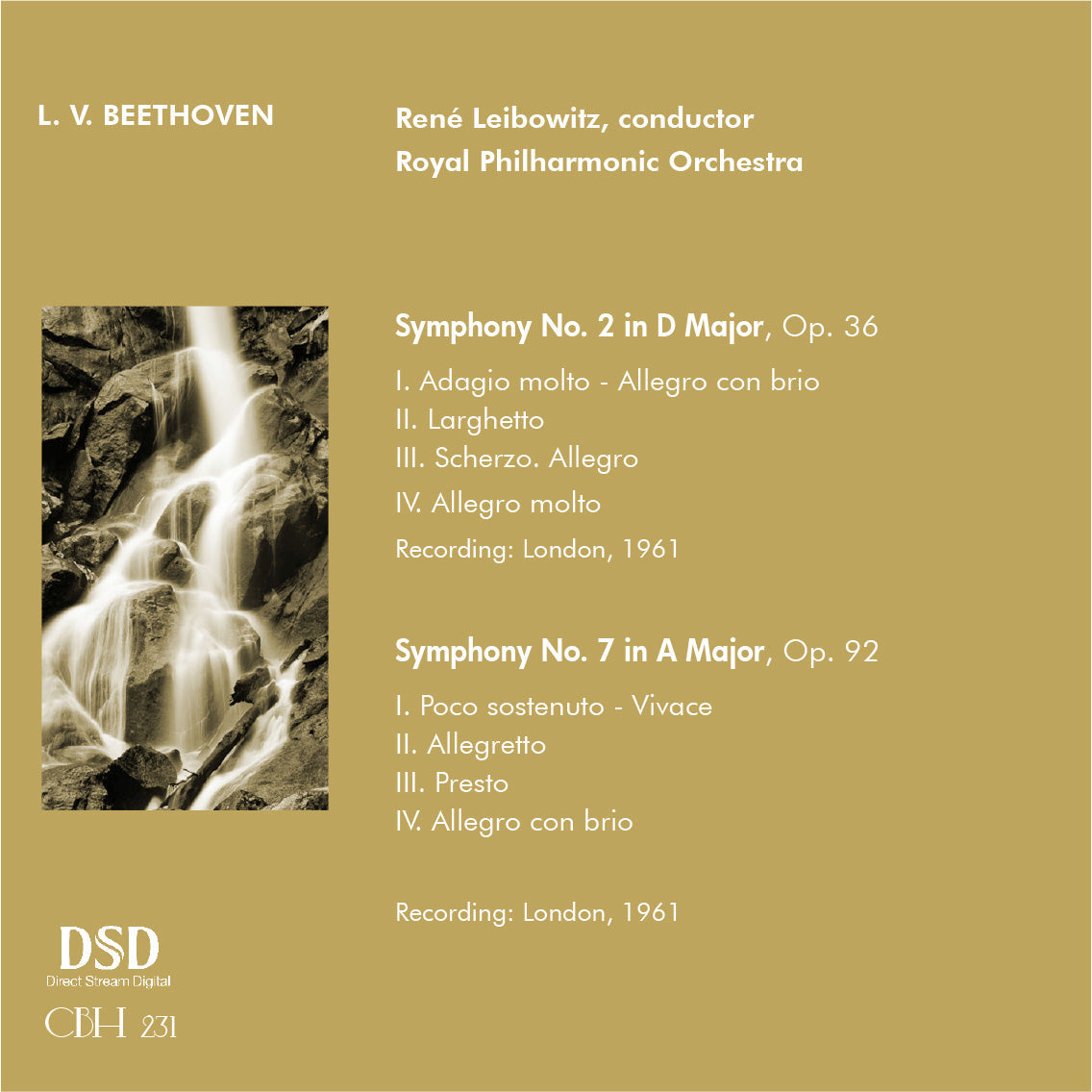 Beethoven Symphonies NOS. 2 &amp; 7 - RENÉ LEIBOWITZ | ROYAL PHILHARMONIC