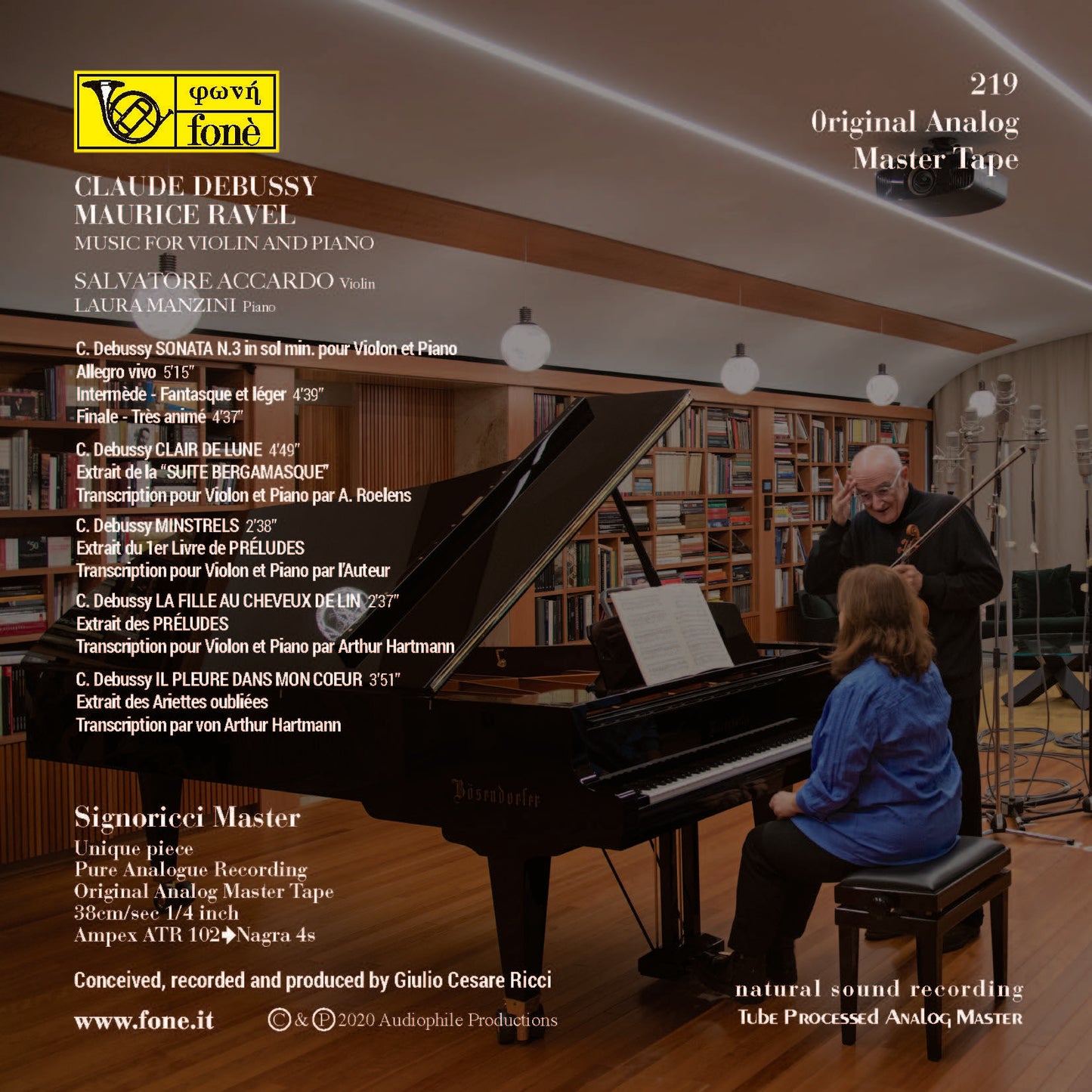 CLAUDE DEBUSSY & MAURICE RAVEL: Music for Violin & Piano | Accardo, Manzini