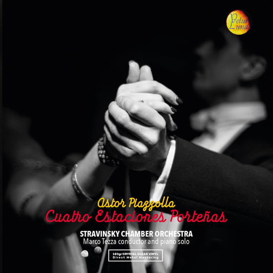 Crystal LP cover of Astor Piazzolla’s Cuatro Estaciones Porteñas, Stravinsky Chamber Orchestra and Marco Tezza — Velut Luna CVLD416