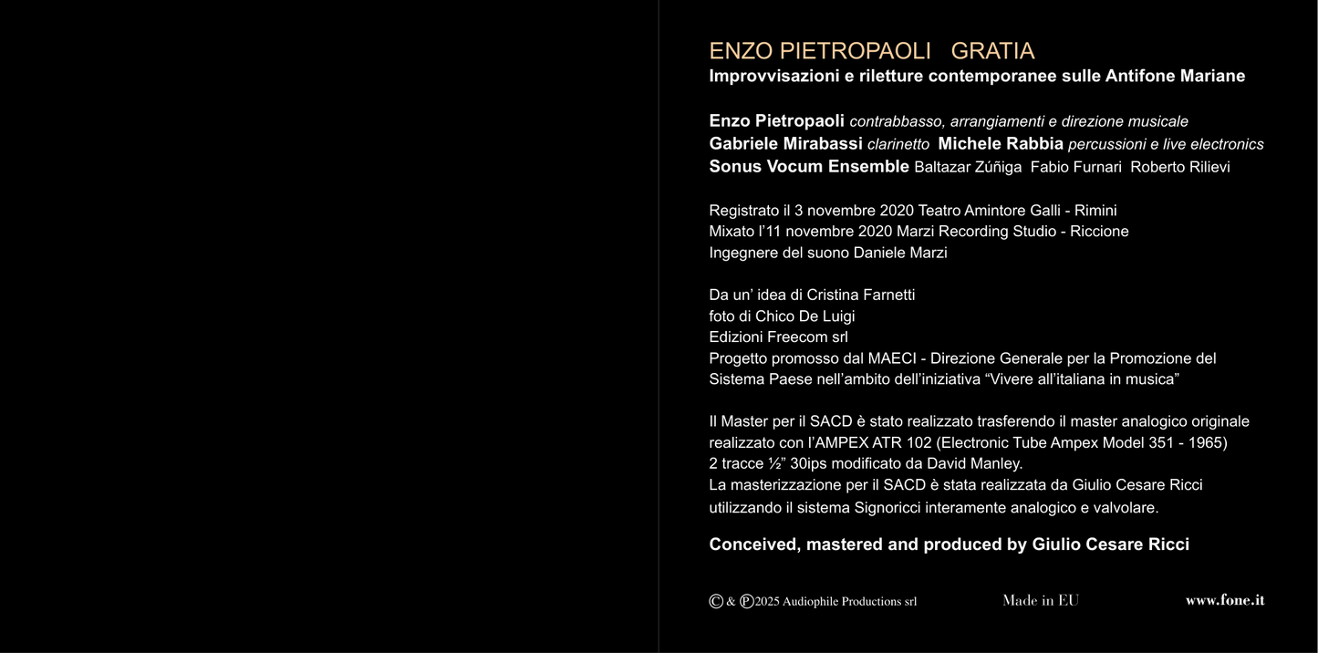 GRATIA | Pietropaoli, Mirabassi, Rabbia, Sonus Vocum Ensemble