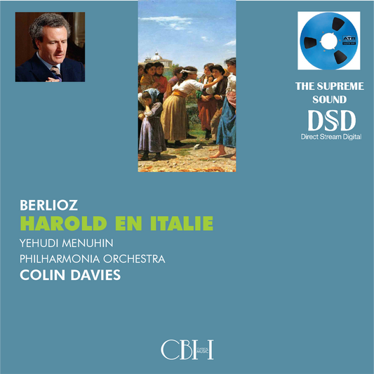Cover — Berlioz, Harold en Italie Op. 16 — Yehudi Menuhin, Colin Davis, Philharmonia Orchestra — Capsa Symphōnĭa CS182