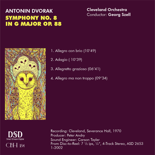 Inlay — Dvořák, Sinfonia n. 8 Op. 88 — Tracklist e crediti — Capsa Symphōnĭa CS184