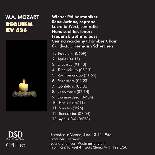 Mozart Requiem KV 626 — Hermann Scherchen, Vienna State Opera Orchestra — Inlay Capsa Symphōnĭa CS193