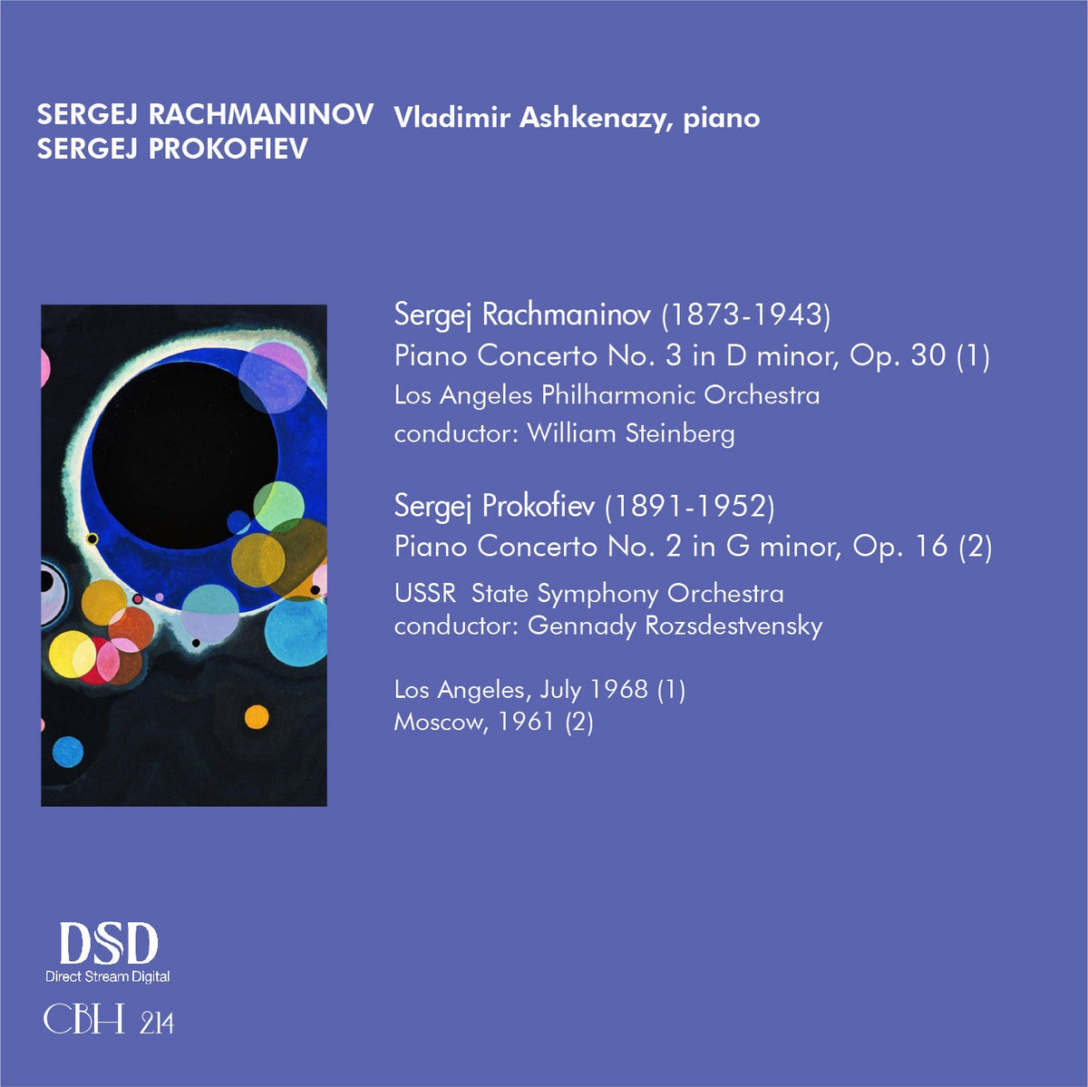 Rachmaninov e Prokofiev Concerti per pianoforte — Vladimir Ashkenazy — Inlay Capsa Symphōnĭa CS214