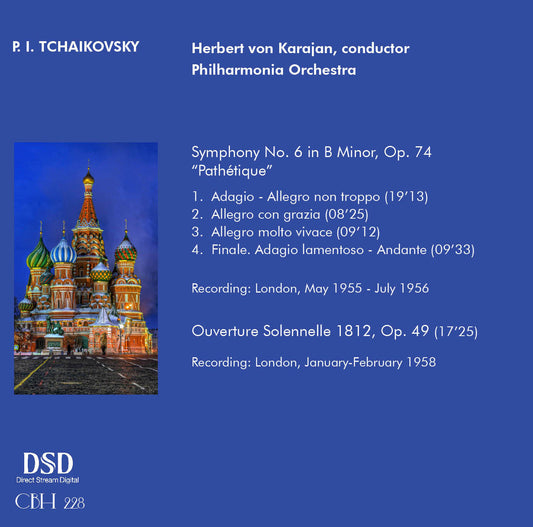 Inlay — Tchaikovsky, Sinfonia n. 6 “Pathétique” e Ouverture 1812, Herbert von Karajan, Philharmonia Orchestra — Capsa Symphōnĭa CS228