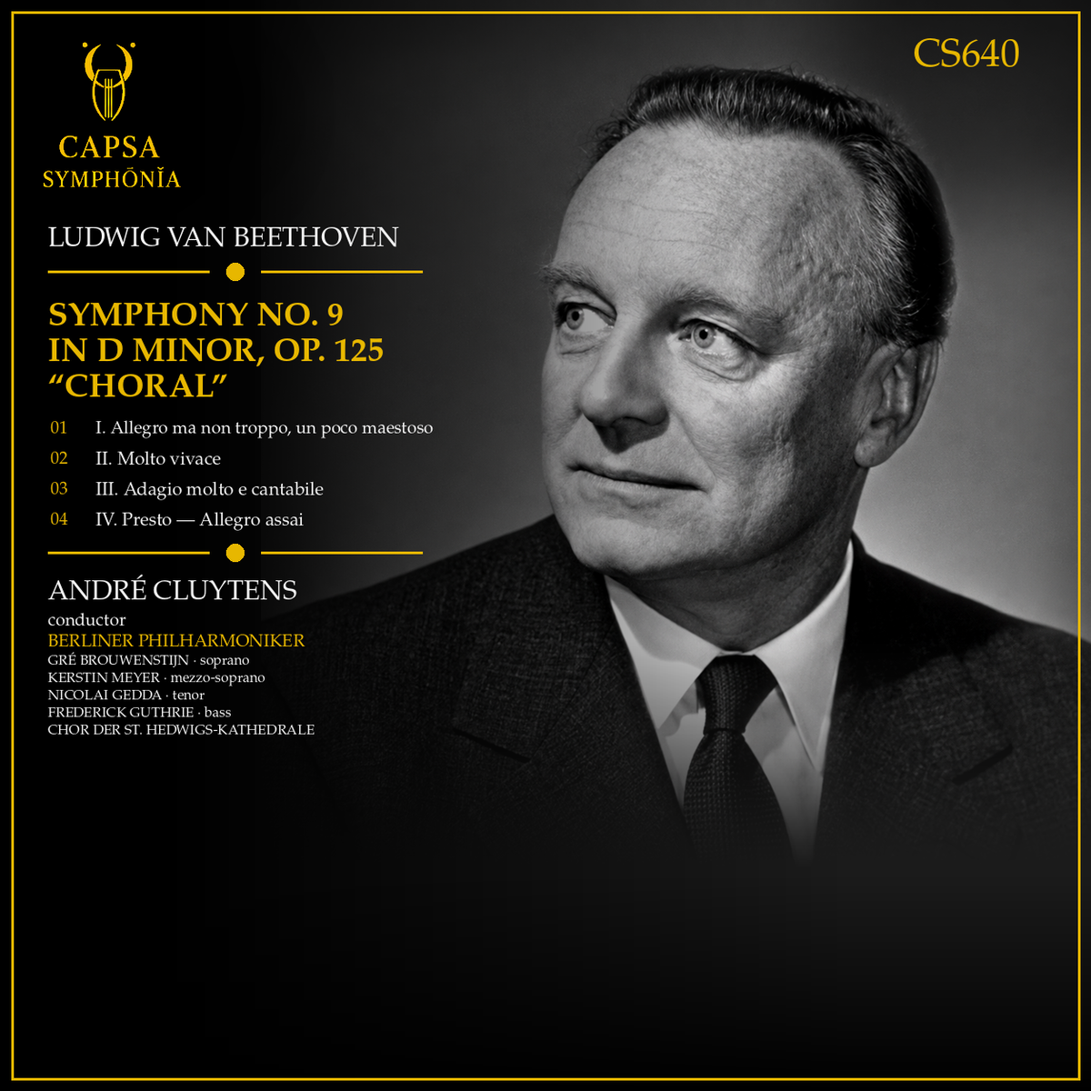 Beethoven Symphony No. 9 Choral — tracklist, soloists and credits — Inlay Capsa Symphōnĭa CS640