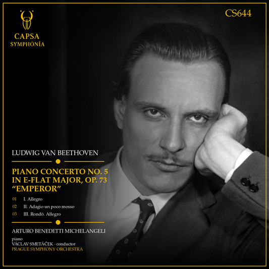 Inlay e tracklist CS644 — Beethoven, Concerto per pianoforte n. 5 “Imperatore” — Michelangeli, Smetáček, Prague Symphony Orchestra