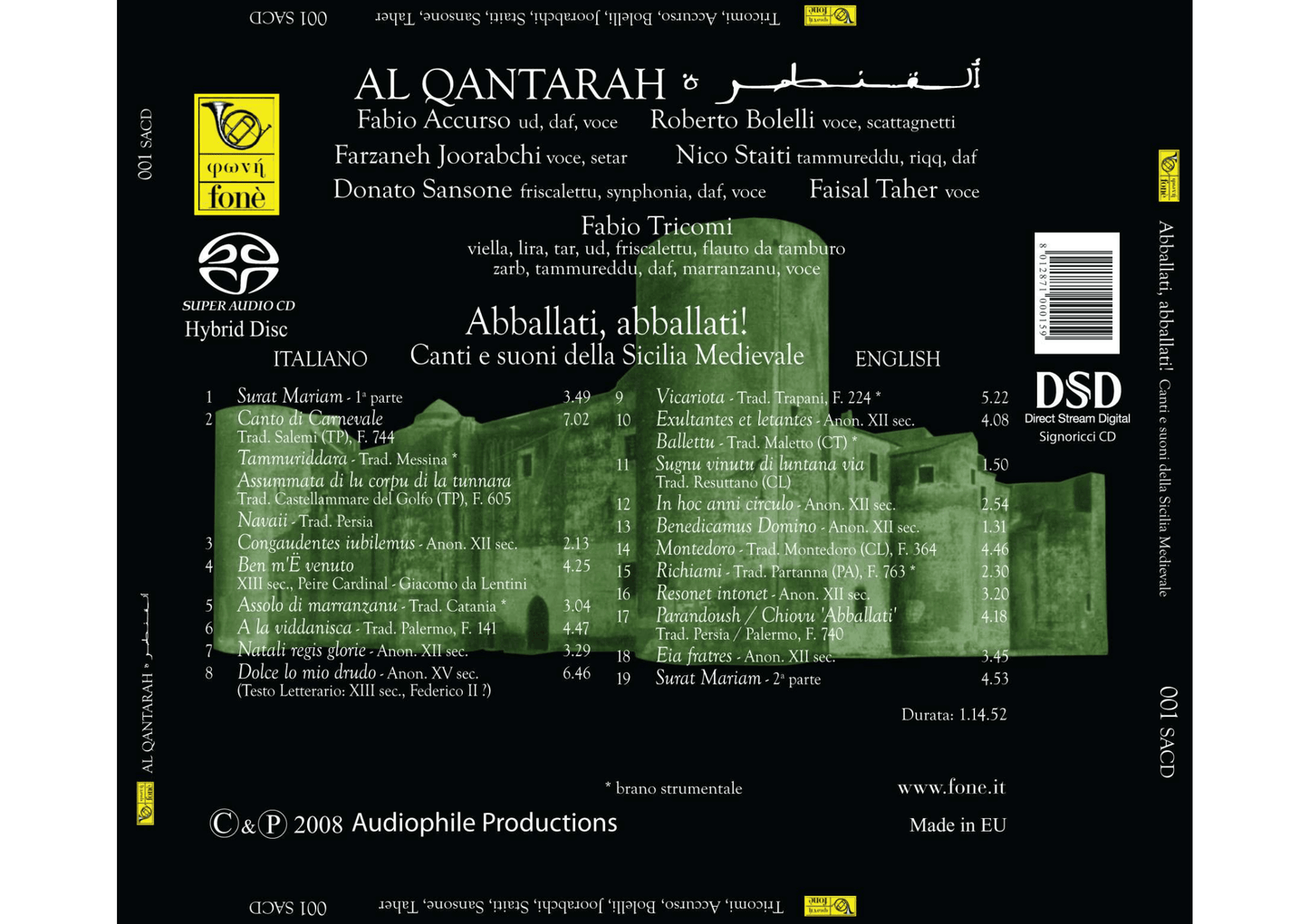 ABBALLATI,ABBALLATI! CANTI E SUONI DELLA SICILIA MEDIEVALE | Al Qantarah, Accurso, Bolelli, Joorabchi, Staiti, Sansone, Taher, Tricomi